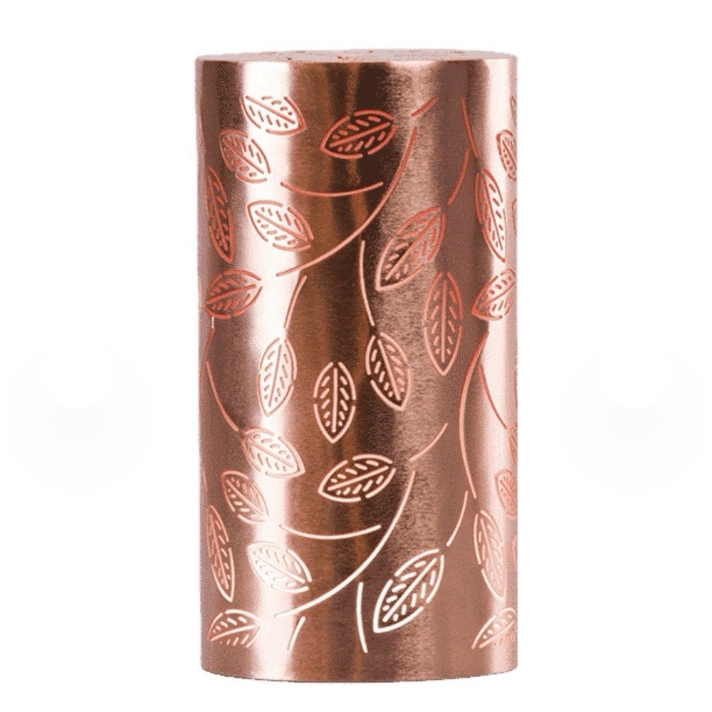 Scentsy Prosper Rose Gold Floral Leaf Cutout Metal Cylinder Diffuser Shade
